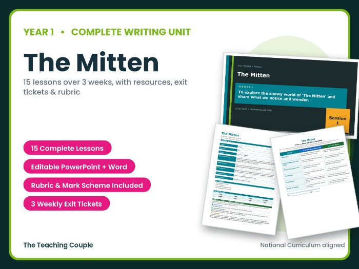 The Mitten | Year 1 English Unit | 15 Complete Lessons + Resources + Mark Scheme