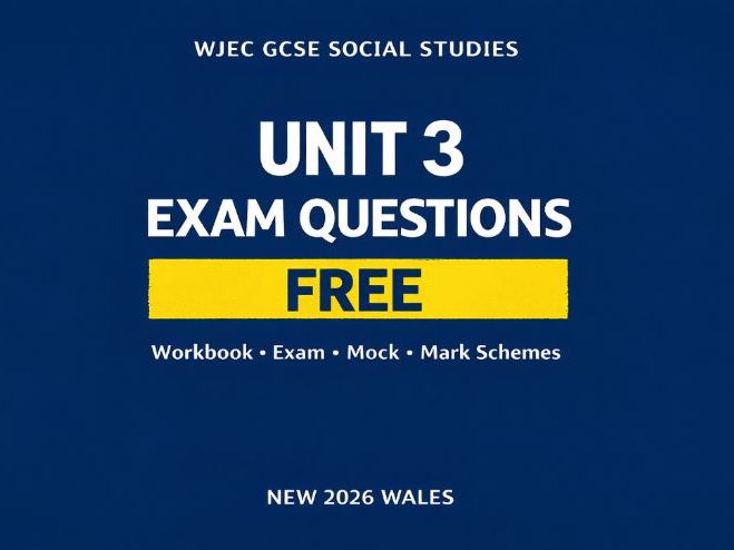 WJEC GCSE Social Studies Unit 3 Exam Questions FREE | NEW 2026 Wales