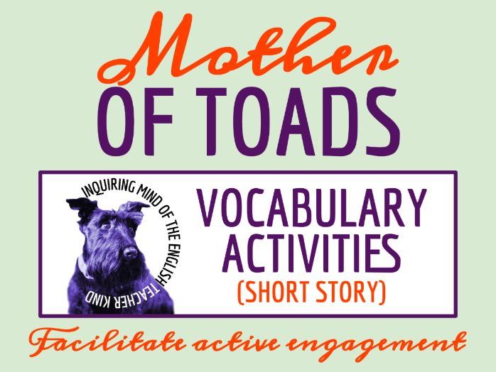 "Mother of Toads" by Clark Ashton Smith Vocabulary Worksheets | Weird Fantasy | Modern Fairy Tale