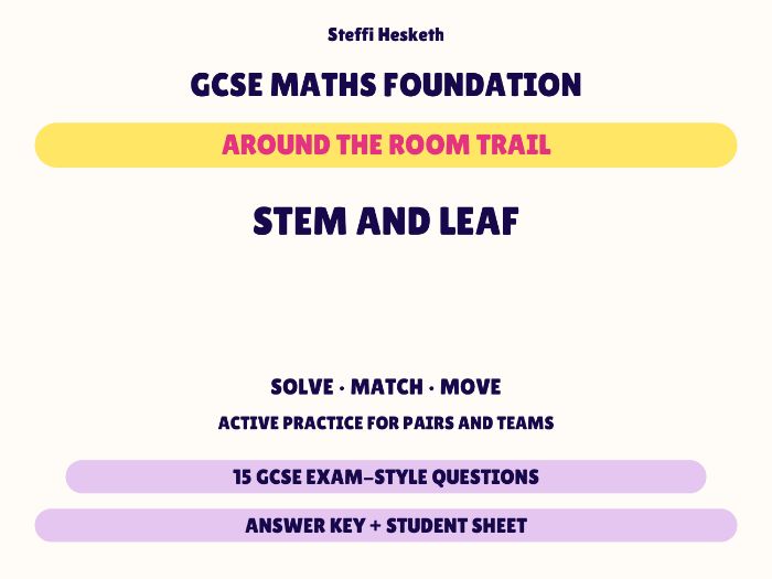 GCSE Foundation Maths Stem and Leaf | Around the Room Trail