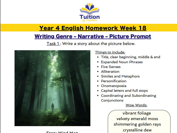 18. Year 4 Creative Writing & Spelling