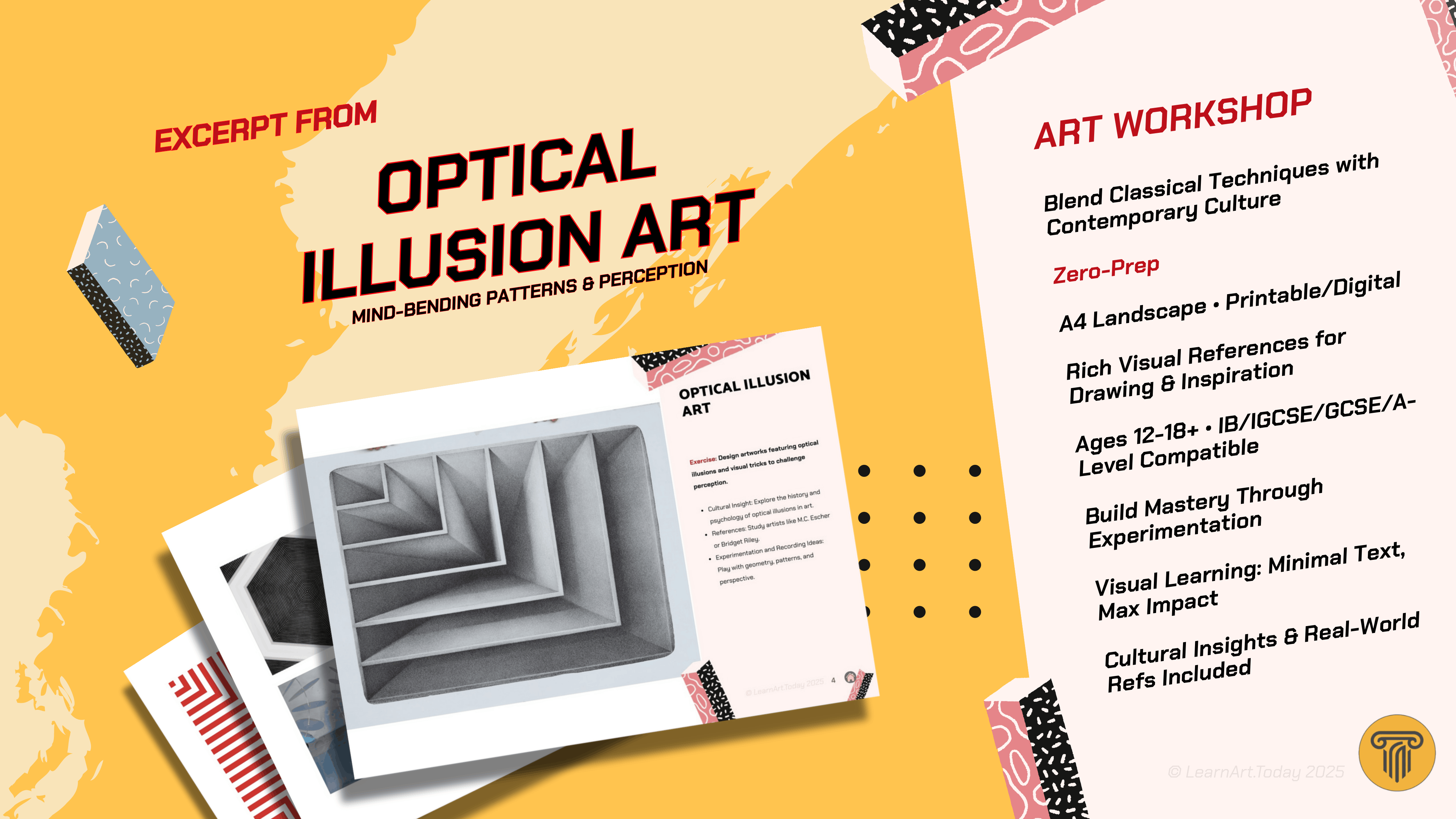 Optical Illusion Worksheets | Middle & High School | Patterns 3 ...