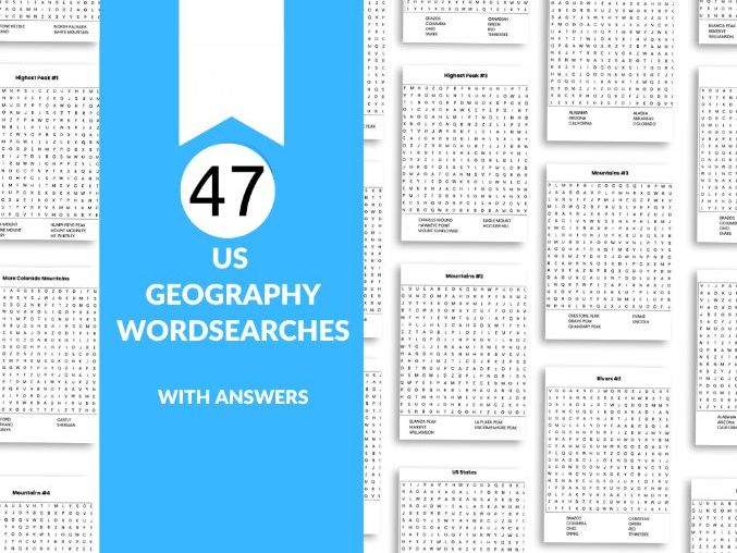 US Geography Wordsearches