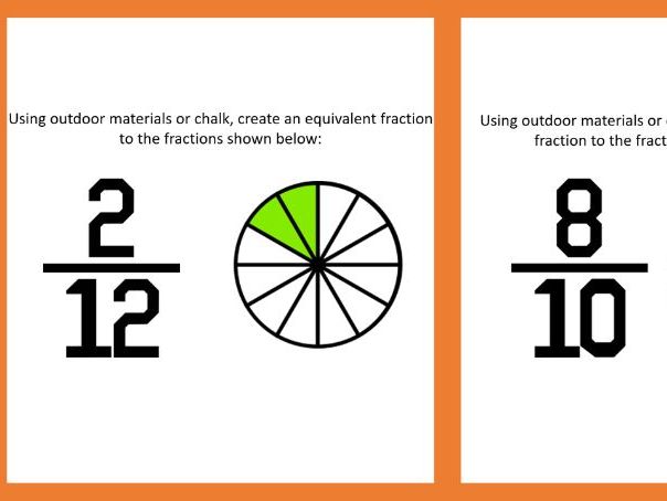 Equivalent Fraction Cards for Outdoor Learning