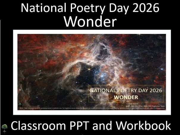 National Poetry Day  2026 - Wonder | Classroom PPT + Workbook