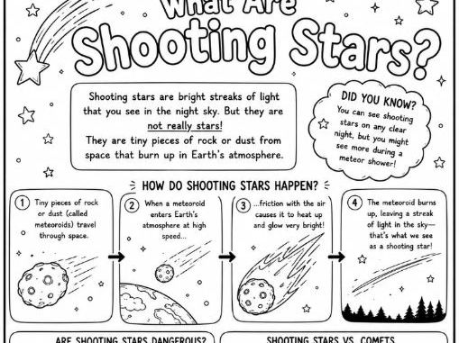 What Are Shooting Stars? Colouring Factsheet- Solar System Science