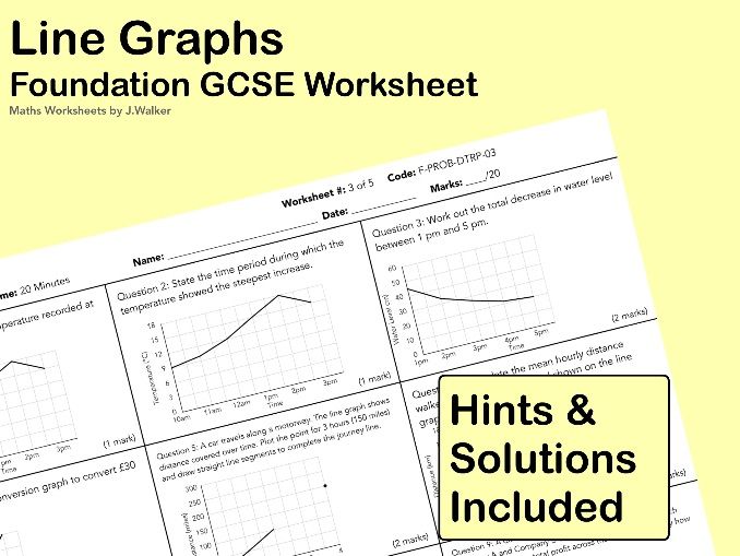 GCSE Maths Worksheet: Line Graphs - Foundation Tier