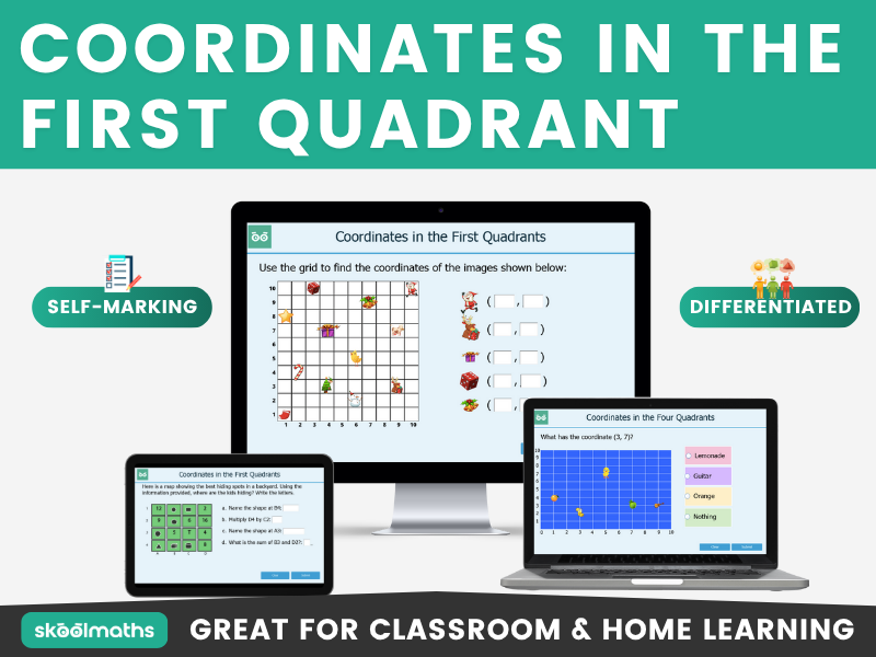 Coordinates in the First Quadrant - Year 4 Interactive Digital Maths Lesson & Activities