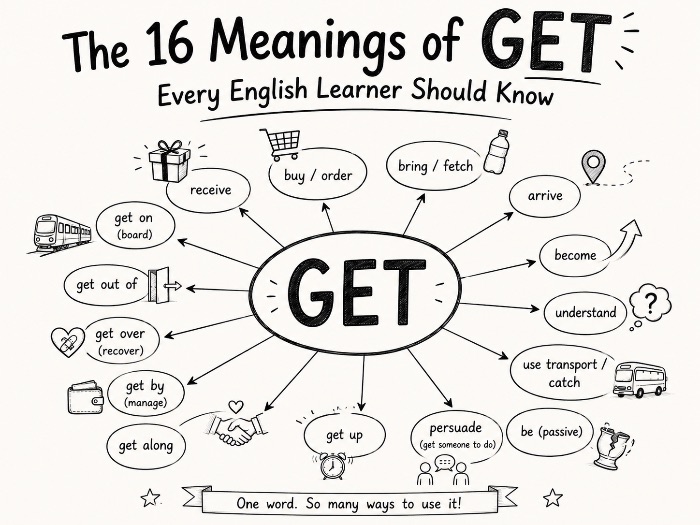 The 16 Meanings of GET | ESL Vocabulary & Speaking Activities | A2–B1