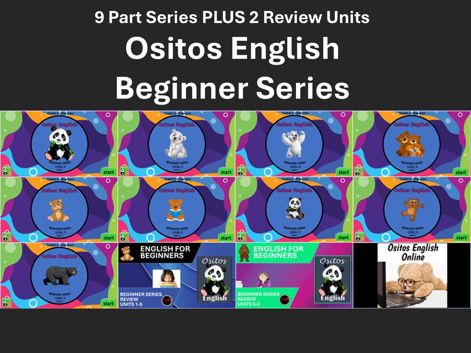 Beginner ESL Lessons (9 part series plus 2 review units)