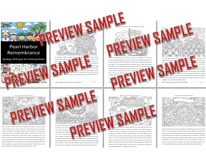 Pearl Harbor Remembrance Day Reading Comprehension Passages and Questions 19 Pages Packet