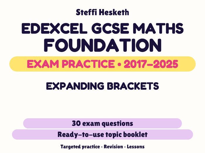 Edexcel GCSE Maths Foundation: Expanding brackets Exam Questions | 2017-2025