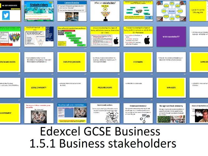 Edexcel GCSE Business - Theme 1 - 1.5.1 Business stakeholders