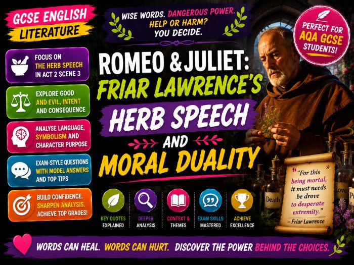 GCSE Romeo and Juliet: Friar Lawrence's Herb Speech and Moral Duality