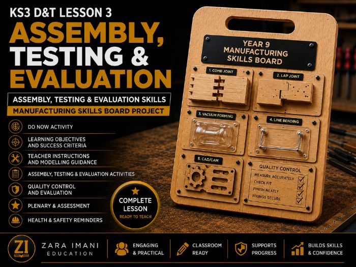 KS3 D&T Lesson 3: Assembly, Testing & Evaluation
