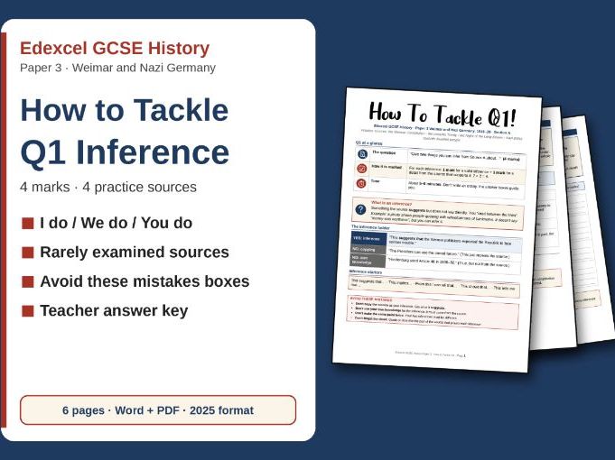 Edexcel GCSE Weimar/Nazi Germany Q1 Inference Workbook