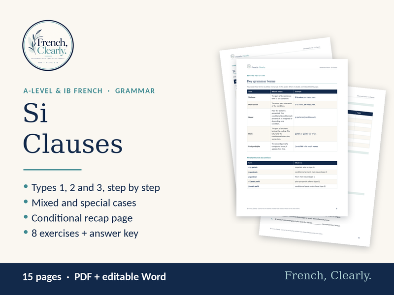 French Si Clauses – All Types, Mixed Conditionals & the Conditional (A-level & IB)