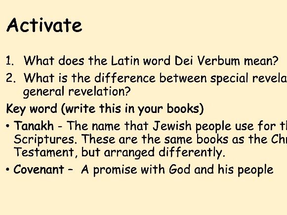 Year 7 Catholic RE: The Bible Unit