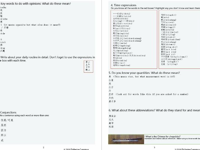 Mandarin Chinese GCSE revision booklet - PREVIOUS SPEC