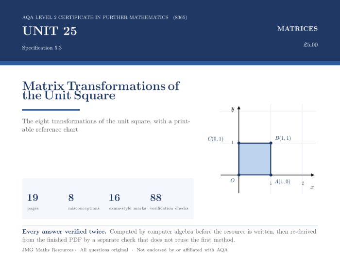 AQA Level 2 Further Maths - Matrices: Matrix Transformations