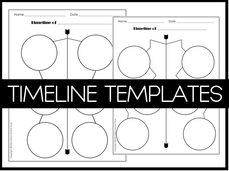 Blank Timeline Templates - Printable Graphic Organizers for Any Subject ...