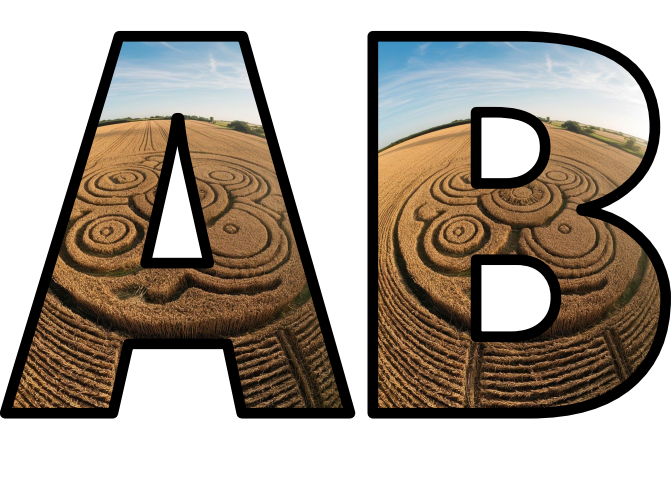 Alien Crop Circles Farmer Field Lettering Set Display Title Letters ...