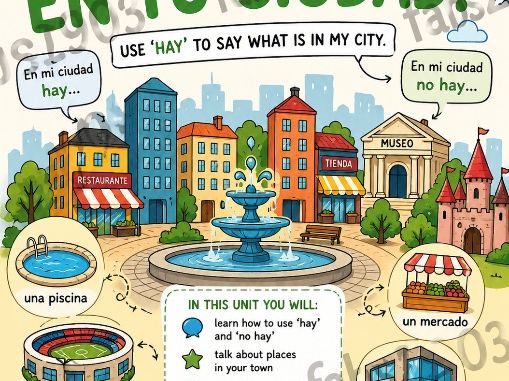 Handout Sheet Year 7 Spanish Present and Adjective Agreement in Town