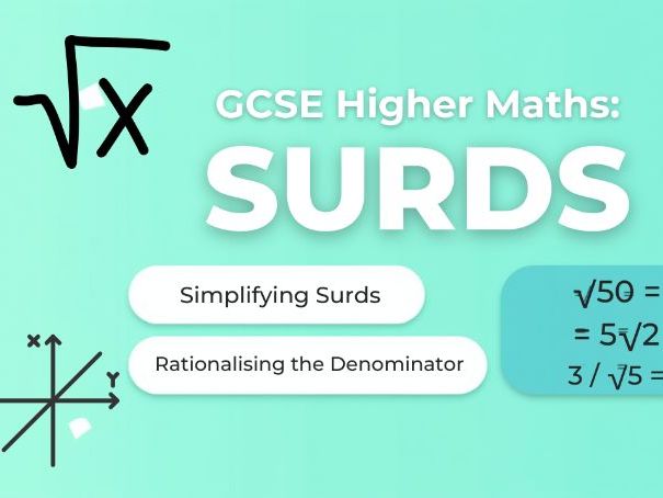 GCSE Maths Surds – Higher Rationalising the Denominator  Full Lesson