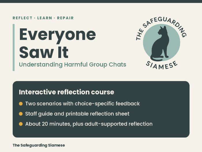 Everyone Saw It: Harmful Group Chats Reflection Intervention | Interactive Course + Staff Guide