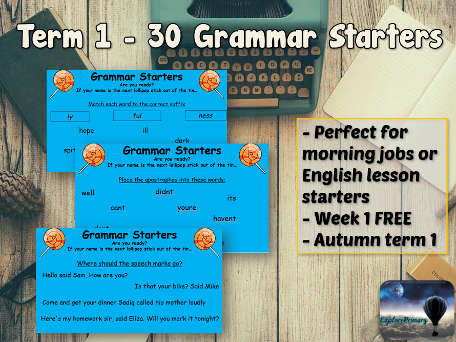 x30 GRAMMAR STARTERS Autumn 1 Teaching Resources