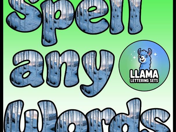 Icicles Ice Frost Winter Snow Themed Lettering Set | Classroom Display | Upper & Lowercase, 0-9