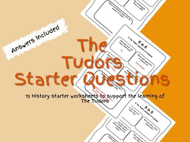 History The Tudors Starter Questions Worksheets PDF