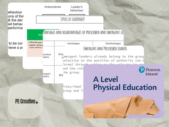 A Level PE Edexcel 4.6 Leadership