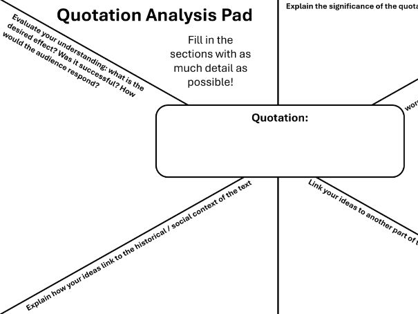 Quotation Analysis Sheet