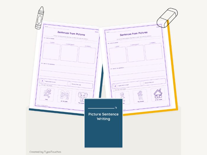 Picture Sentence Writing | 26 No-Prep Sheets