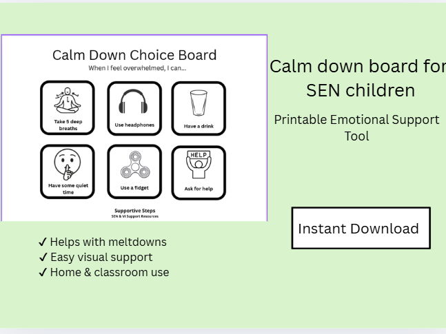 Calm Down Choice Boards Bundle | 3 SEN Emotional Regulation Visual Supports | Autism ADHD Resource