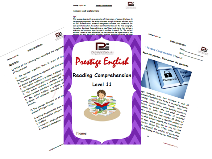Reading Comprehension Book - Level 11