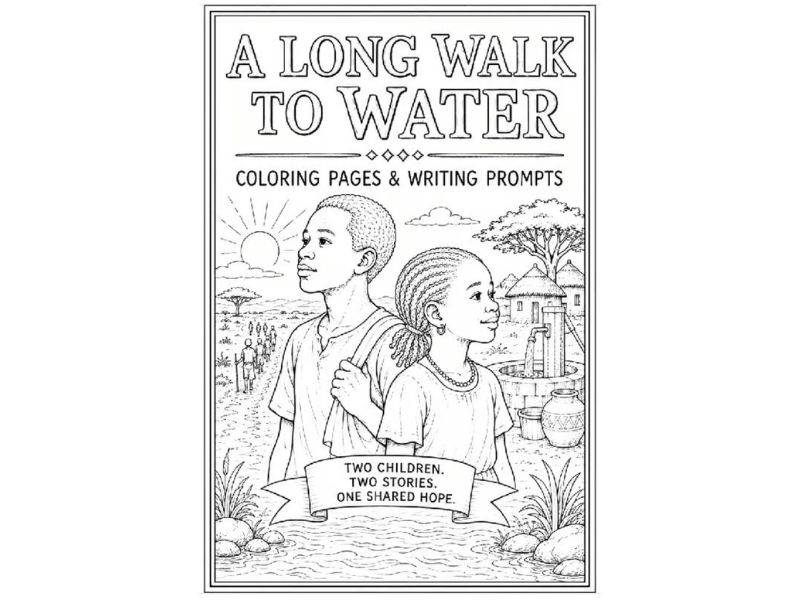 A Long Walk to Water No Prep Activity | 8 Coloring Pages & Writing Prompts