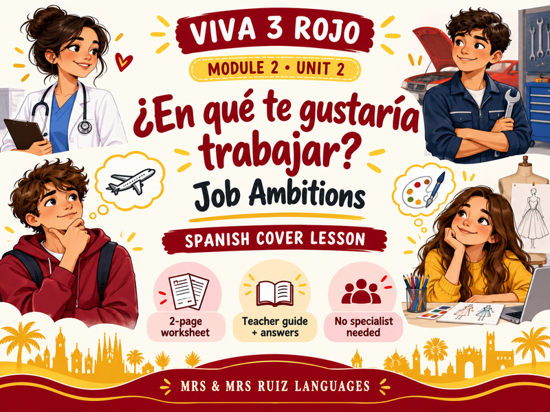 KS3 Spanish Cover Lesson | Viva 3 Rojo Module 2 Unit 2 | ¿En qué te gustaría trabajar?