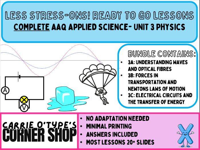 Unit 3: Principles and Application of Physics FULL UNIT - AAQ Pearson Applied Science