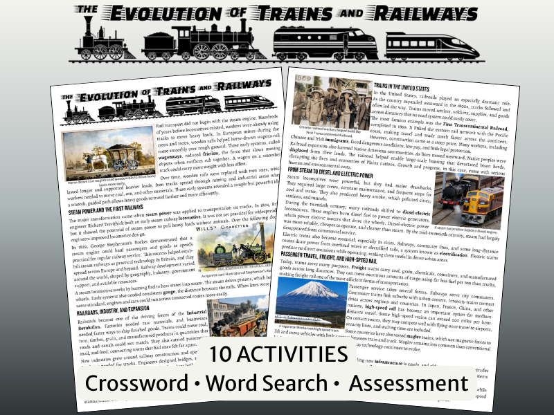 Trains and Railways Reading Pack