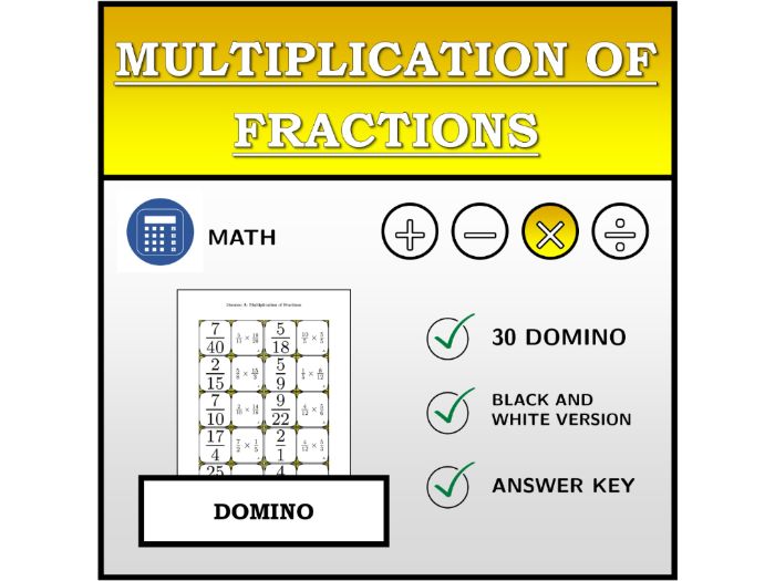 Domino | Multiplication of Fractions | Math Activity