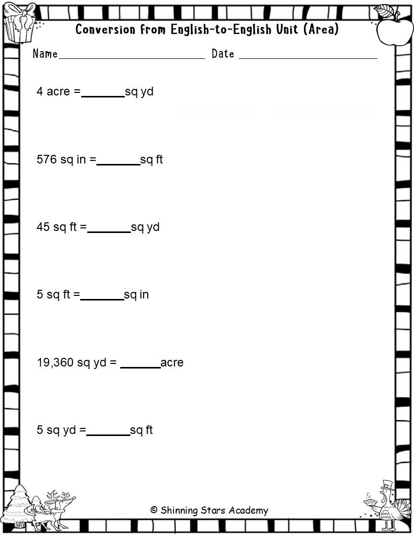 Conversion of English to English Unit (Area) (acre, sq yd, sq ft, sq in ...