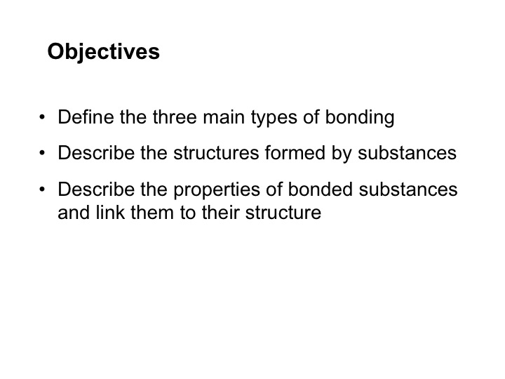 Powerpoint for structure and bonding