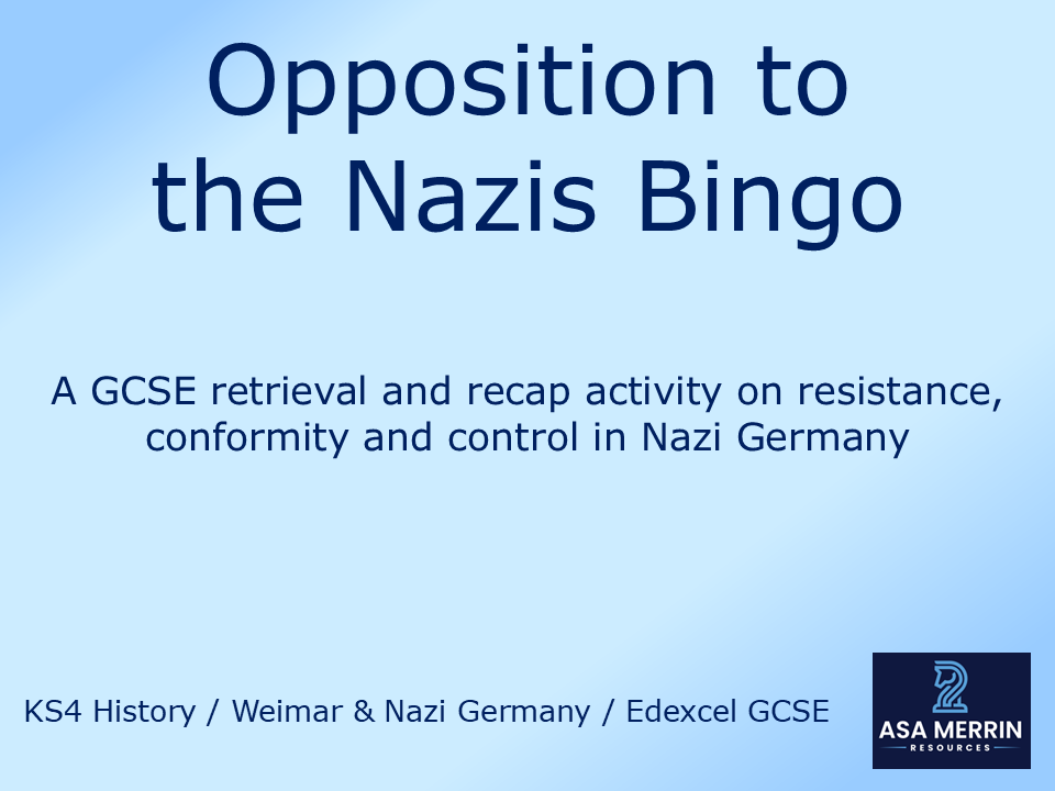 Opposition to the Nazis Bingo – GCSE Germany Revision