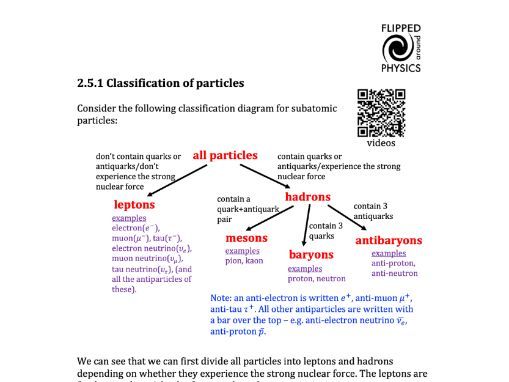 Classification of particles