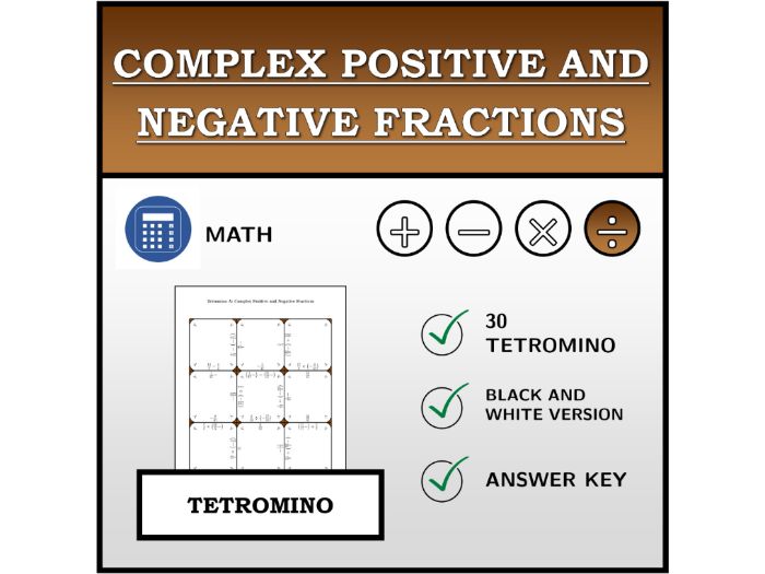 Tetromino | Complex Positive and Negative Fractions | Math Activity
