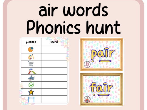 air words- phonics hunt- continuous provision
