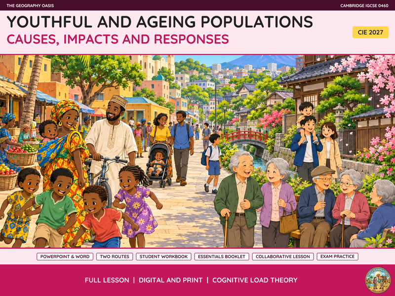 Youthful & Ageing Populations | Geography Lessons & Workbooks