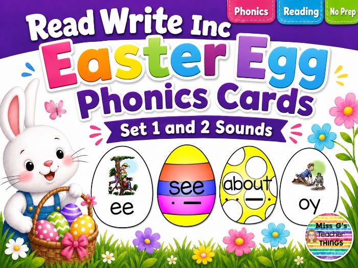 RWI set 2 phonics Easter egg hunt card game